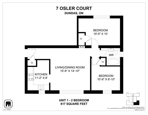 A floor plan for a 7 Osler Court Dundas, On unit.